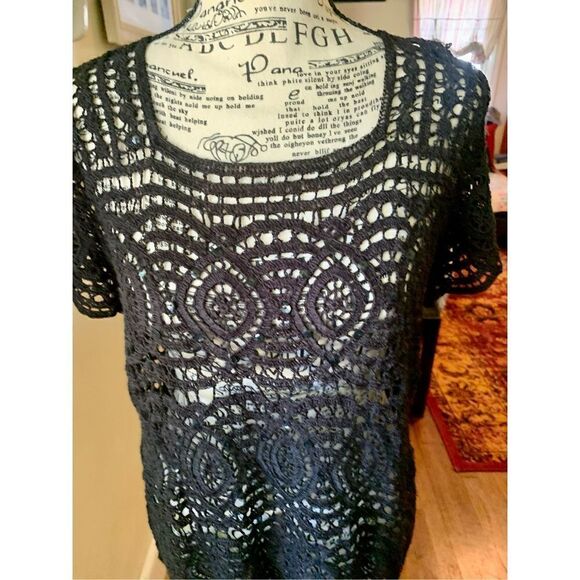 Sadimara by Colette Mordo Black Crochet Summer Sweater - Picture 6 of 6